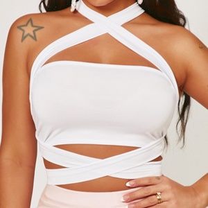 Bandage Wrap Cut Out Tube Crop Top